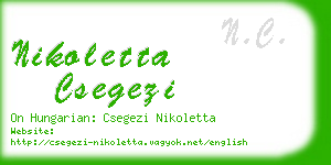 nikoletta csegezi business card